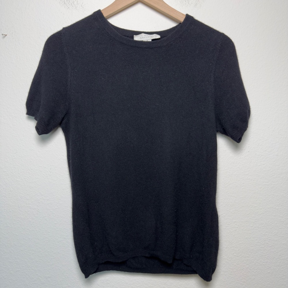 Petite Sophisticate Women 100% Cashmere Sweater Medium Black Preppy Academia